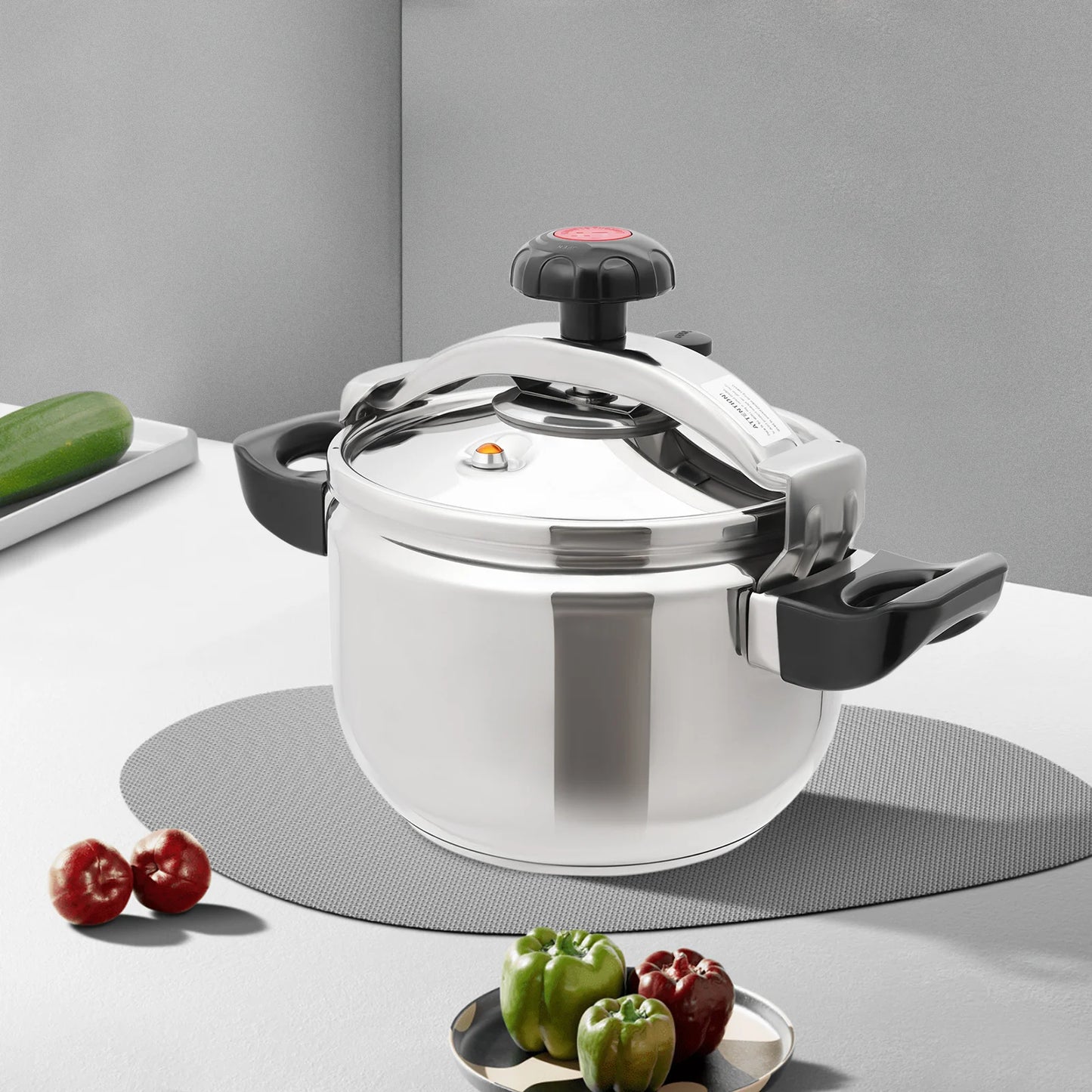 Silver 201 Stainless Steel Round Pressure Cooker,7L/22L/ 26L/40L Tabletop Pressure Cooker for Hotels,Restaurants