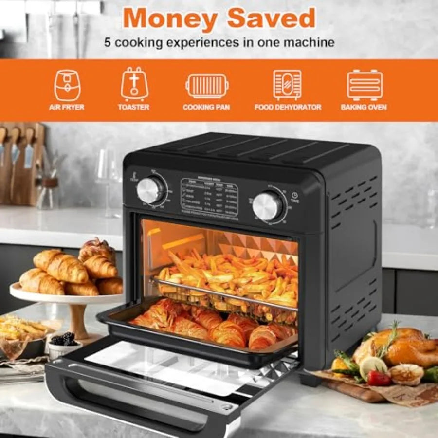 Compact Air Fryer Toaster Oven 11QT 2 Slice Toast Countertop Oven Warm Broil Toast Bake Air Fry Oil-Free 60-Minute Timer 1000W