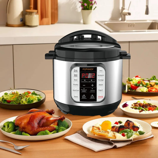 6-Quart Whisper Quiet 12-in-1 Electric Pressure Cooker, Slow Rice Cooker, Steamer, Sauté, Yogurt Maker, Warmer & Sterilizer, Ove