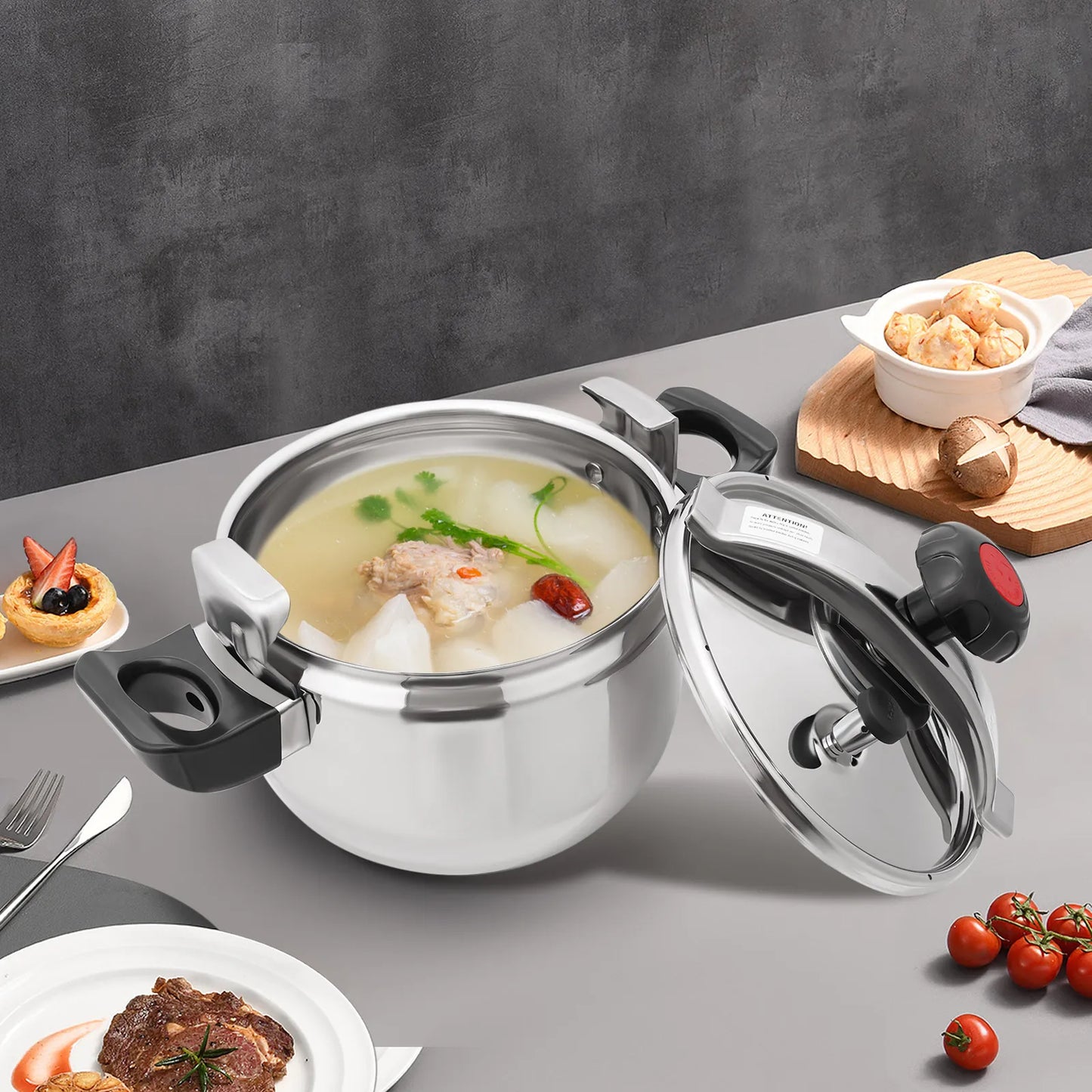 7L Stainless Steel Pressure Cooker Pressure Cooker Pressure Stewing Pot 60Kpa in Hotels, Restaurants, Families