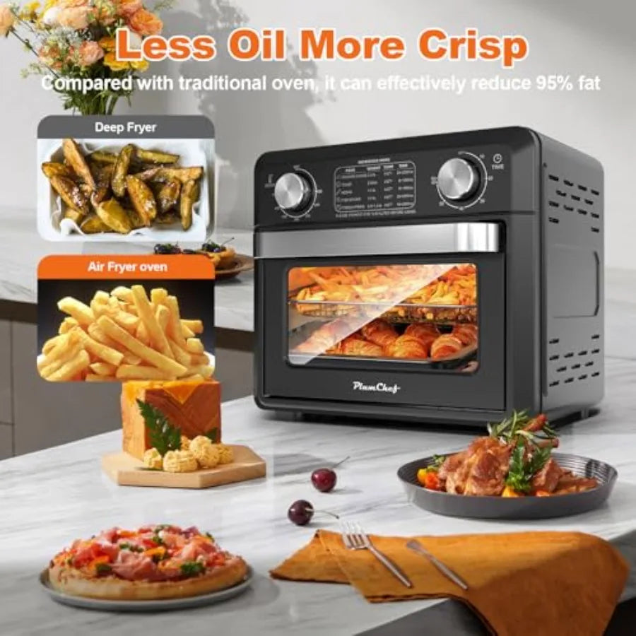 Compact Air Fryer Toaster Oven 11QT 2 Slice Toast Countertop Oven Warm Broil Toast Bake Air Fry Oil-Free 60-Minute Timer 1000W