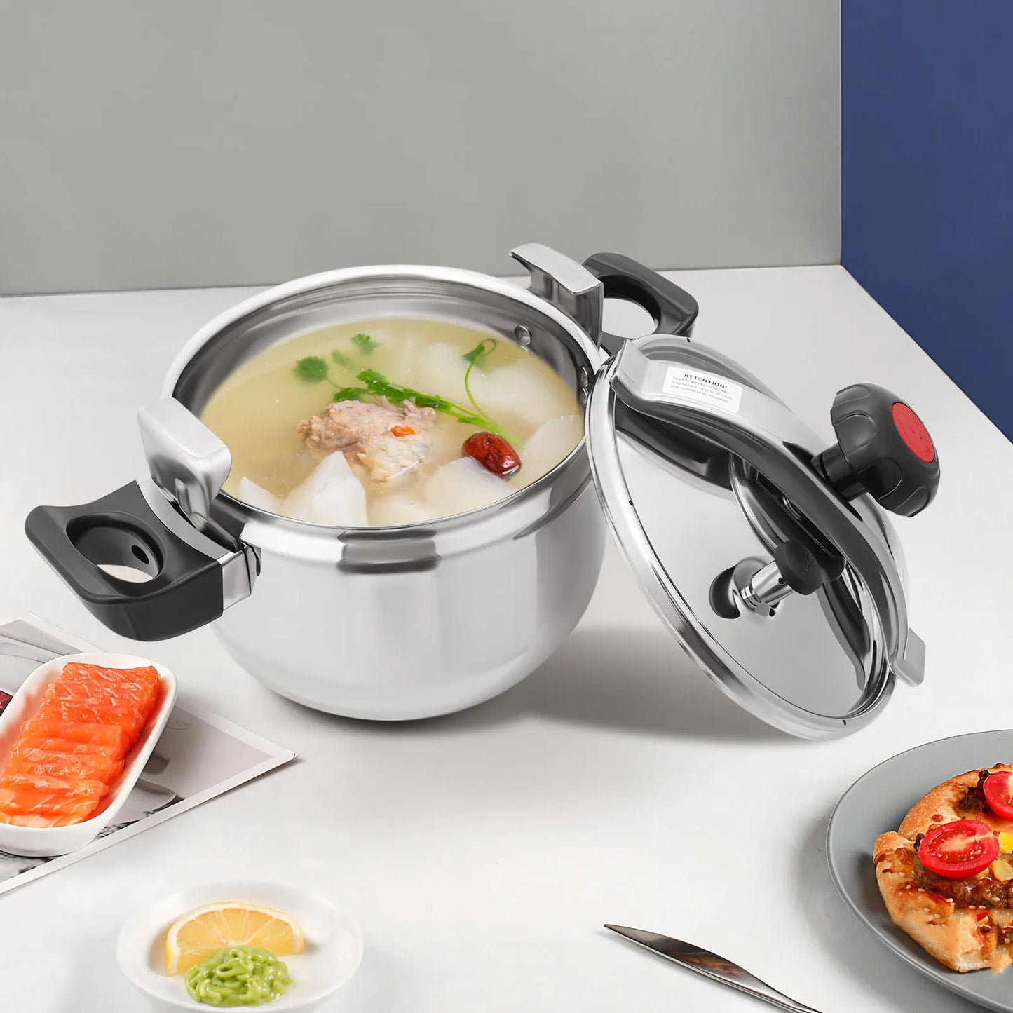 7L Stainless Steel Pressure Cooker Pressure Cooker Pressure Stewing Pot 60Kpa in Hotels, Restaurants, Families