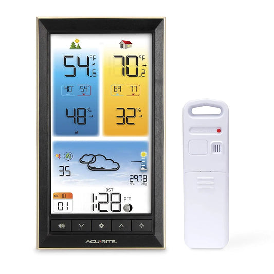 Wireless Weather Station with Full-Color Display for Indoor/Outdoor Temperature and Humidity Monitoring